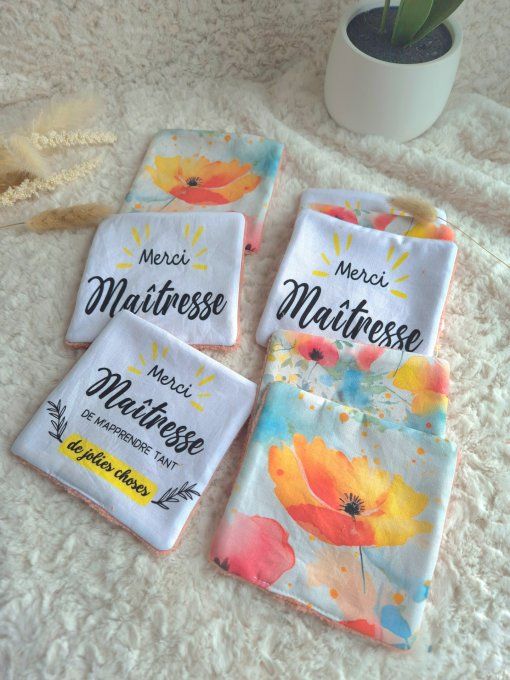 Lot de 8 lingettes démaquillantes "Merci maîtresse"